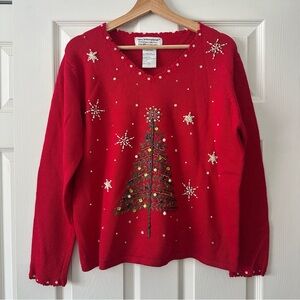 Vintage Tiara holiday Christmas red sweater!